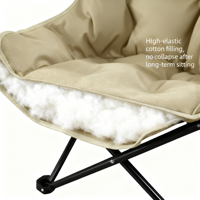 Chaise lune rembourrée en coton à dossier haut, légère et portable, pour la pêche, les pique-niques et le camping en extérieur