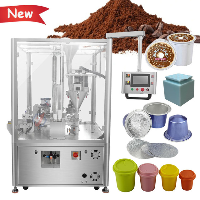 Automatic Rotary K Cup Aluminum Nespresso Coffee Capsule Filling and Sealing Machine