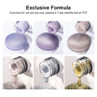 Vernis à ongles gel UV/LED 2-en-1 effet œil de chat 15 ml avec logo personnalisé, couche de finition magnétique haute brillance, à retirer par trempage