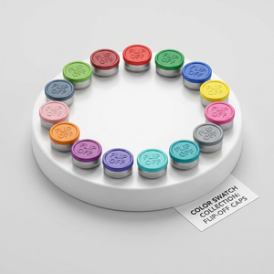 Capsules combinées en aluminium et plastique multicolores de 13 mm/20 mm pour flacons en verre standard - Product Image 4