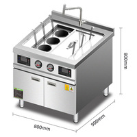 Machine à Cuire les Pâtes Commerciale Automatique en Acier Inoxydable, Cuiseur Électrique de Nouilles à 6 Têtes, Cuisinière Intelligente Électromagnétique