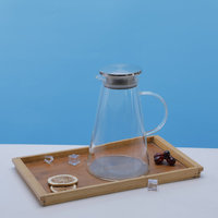Bouilloire à thé triangulaire en verre borosilicate grand format, prix d'usine, blanc froid, écologique, double température chaud/froid, logo personnalisé, pour la maison