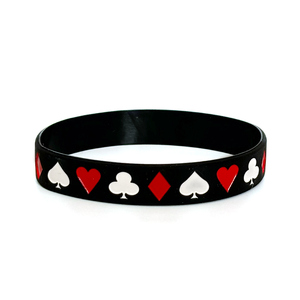 Braccialetto sportivo in Silicone stile Poker con <span class=keywords><strong>Street</strong></span> Dance scacchi gioco di carte elastico riempito con inchiostro per promozioni - Product Image 2