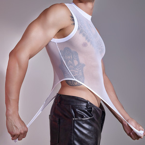 Mono para Hombre, Tejido de Malla Elástica Ajustada, Delgado y Transparente, Lencería Muscular y Sexy para Hombres Fuertes - Product Image 2