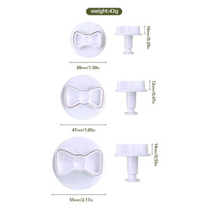 Lot de 3 <span class=keywords><strong>emporte</strong></span>-pièces en forme de nœud <span class=keywords><strong>papillon</strong></span>, en plastique, écologiques, compatibles lave-vaisselle et micro-ondes, pour biscuits, fabrication directe d'usine - Product Image 6