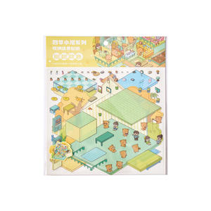 Pegatinas de Escenas en Miniatura de Plástico 3D Estereoscópicas, Cabaña de las Cuatro Estaciones, Material de Decoración DIY para Planificador Estudiantil, Troquelado - Product Image 5