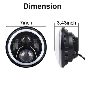 OVOVS Faros LED Redondos de 7 Pulgadas H6024 Ámbar <span class=keywords><strong>Halo</strong></span> Señal de Giro DRL Blanco para Jeep Wrangler JK TJ CJ Hummber H1 H2 - Product Image 6