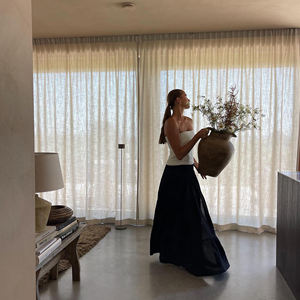 ผ้าม่านทูลล์เนื้อผ้าลินินสำหรับห้องนอน ผ้าคลุมหน้าต่างที่หรูหราและระบายอากาศได้ดี - Product Image 3