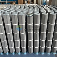 Filtres industriels en polyester à cartouche pour silo à ciment, collecteur de poussière à chargement par le haut, à plaques cellulaires