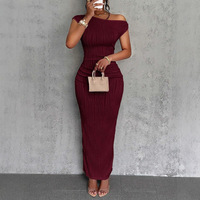 Robe moulante longue sans manches à motif vague d'eau, style mode mignon, pour dropshipping Shopify, idéale pour les cocktails d'été