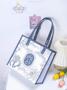 Sac à main portable pour femme en PVC et PU, sac de voyage et de plage, avec logo imprimé, imperméable, sac de courses pour femme - Product Image 3