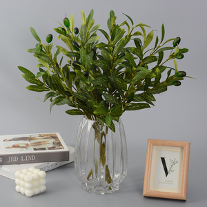 En gros, Branches d'olivier artificielles à 3 branches, avec feuilles et fruits, pour mariages - Product Image 3