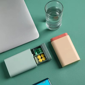 Wholesale <b>Drawer</b> Cabinet Organizer Travel Pill Dispenser & Sealed <b>Storage</b> Case 7 Day Mini Compartmentalized Pillbox - Product Image 6