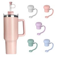 Nouveau Protège-Paille en Silicone Anti-Fuite et Anti-Poussière Qualité Alimentaire Réutilisable, Couvercle de Paille Réutilisable pour Gobelets Stanley 40oz 30oz 1.0/2.0