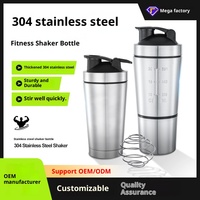 304 acier inoxydable moderne Fitness protéine poudre tasse d'eau Double Section grande capacité isolation thermique sans BPA balle hommes