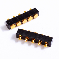 Conector Pogo Pin con Resorte, Hembra, Latón C3600, Diseño Circular Magnético, Chapado en Oro, 1-3A, 10000 Ciclos, SMD PCB JIATEL