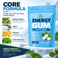 Fabrication de chewing-gum à la vitamine B12 B6 avec L-théanine, suppléments de caféine, bonbons énergétiques à mâcher pour adultes, chewing-gum