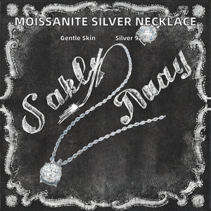 Collar de Moda para Mujer, Chapado en Oro Blanco, Plata de Ley 925, Diseño de Flor, Colgante de Moissanita, con Certificado GRA - Product Image 2