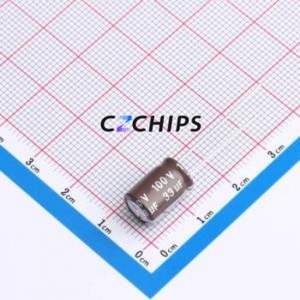 Condensador Electrolítico de Aluminio DHG100M336G122S1AA de Montaje Pasante, D8xL12mm 33uF 20% 100V 370mA-100kHz - Product Image 1
