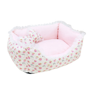 Coussin carré en dentelle pour chien, forme ovale, housse amovible et lavable, pour petits chiens, chiots, chats, lit pour animaux de compagnie - Product Image 5