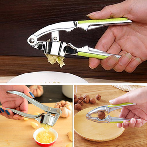 Stainless Steel Garlic Press Manual Mincer For Garlic Ginger Walnut Cracker Kitchen Tool - Product Image 1