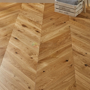 Plancher en bois flottant en chevrons larges en bois d'acajou de couleur noire de l'usine de menuiserie - Product Image 2