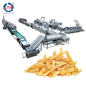 Linha de produção de batatas fritas francesas grande capacidade, preço de fábrica, máquina de fritura