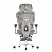 Chaise de bureau ergonomique moderne pivotante en maille avec support lombaire de luxe et repose-pieds, mobilier personnalisable