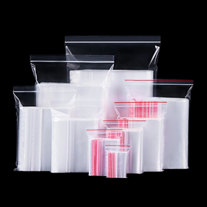 Sacchetto di imballaggio in PE trasparente autosigillante per uso alimentare 100 pezzi con chiusura a cerniera in plastica trasparente per piccole imprese - Product Image 1