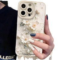 Coque de téléphone portable en TPU avec impression florale, protection précise de l'objectif pour iPhone 15 11 12 13 14 Pro Max