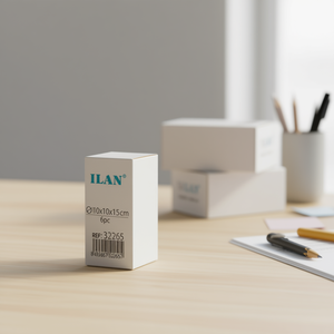 Scatola di Carta Ilan 10x10x15 Cm Pieghevole Bianca Confezione da 6 Pezzi - Product Image 2