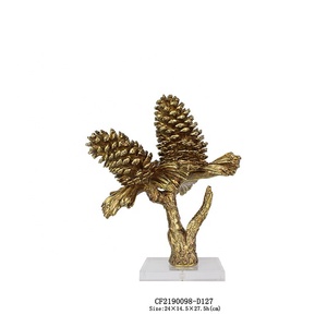 Pinecono de simulación de resina para decoración del hogar, pino de resina y árbol de ciprés, estatua, base acrílica - Product Image 6