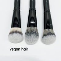 Ensemble de 15 pinceaux de maquillage professionnels haut de gamme noirs, pinceau à raser, poils naturels, manche en bois - Outils de beauté multifonctionnels pour