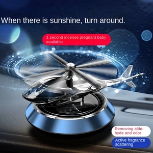 Profumo Solido di Lusso per Auto, Balsamo Moderno a Lunga Durata, Ornamenti Metallici Rotanti a Energia Solare a Forma di <span class=keywords><strong>Aereo</strong></span>, <span class=keywords><strong>Deodorante</strong></span> per Auto - Product Image 3