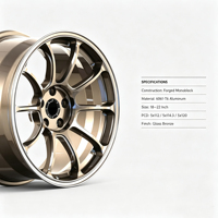 JJSEES Jantes en alliage d'aluminium forgé, finition bronze brillant, jantes forgées de 18 à 22 pouces, PCD 5x112 5x114.3 5x120, compatibles avec BMW Audi Mercedes