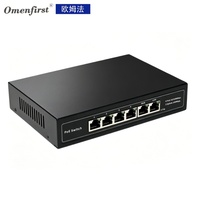 Switch PoE de 4 Puertos con 2 Uplinks, Switch de Red Fast Ethernet IEEE 802.3af/at 65W para Cámaras IP de Seguridad CCTV