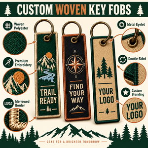 Llaveros Personalizados Bordados y Tejidos para Exteriores, Llaveros de Tela con Logotipo Personalizado para Regalos Corporativos, Fabricación OEM ODM - Product Image 4