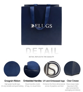 Thân Thiện Với Môi Sang Trọng Cá Nhân Túi Giấy Biểu Tượng Tùy Chỉnh Với Ribbon Xử Lý Cho Mua Sắm Bao Bì - Product Image 5