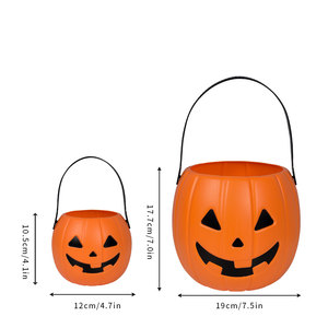 De Long Z357 Nuovo Secchio a Forma di Zucca Portatile, Accessorio per Cosplay, Decorazione e Regalo di <span class=keywords><strong>Halloween</strong></span> per Bambini, per Interni e Vetrine di Centri Commerciali - Product Image 3