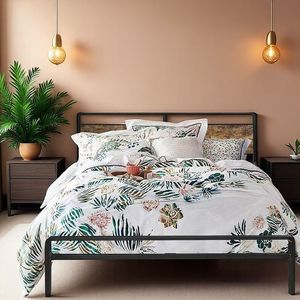 Base de Cama King Size de Madera con Paneles Metálicos Negros, Espacio de Almacenamiento, Muebles de Dormitorio, Fácil Montaje, Precio Mayorista - Product Image 4