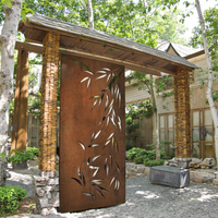 Panneau décoratif en acier Corten découpé au laser, style Art déco, pour cloisonnement mural, décoration de bureau, patio extérieur et jardin