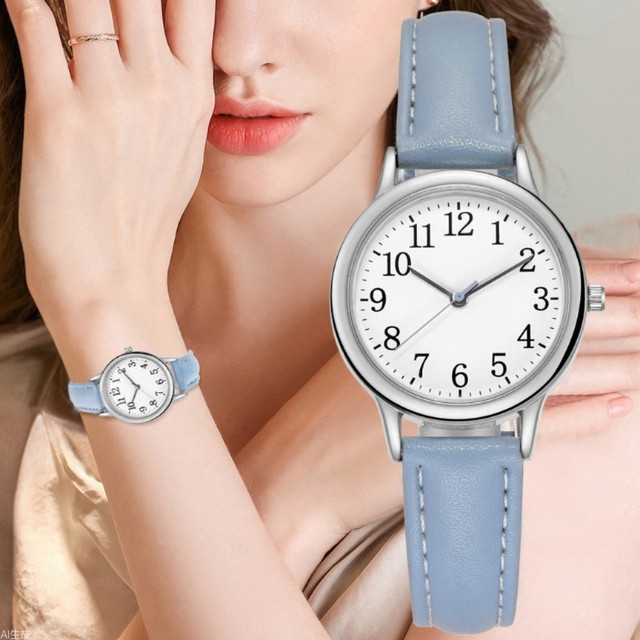 Minimalist Eco-Friendly Women's 36mm Gold-Tone Case Black Leather Strap Fashionable Everyday Elegant Quartz Analog Watch