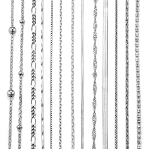 Collana Personalizzata in Argento Sterling 925 Placcata Oro con Catenina Sottile a Maglia Italiana, Veneziana, Singapore e Croce Regolabile, Gioielleria di Lusso all'Ingrosso - Product Image 1