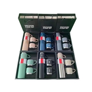 Tùy Chỉnh <span class=keywords><strong>Flask</strong></span> Bộ Quà Tặng 500Ml Đôi Tường Thép Không Gỉ Sang Trọng Phích Cách Nhiệt Chai Nước Đặt Chân Không <span class=keywords><strong>Flask</strong></span> Mug Với 3 Nắp - Product Image 6