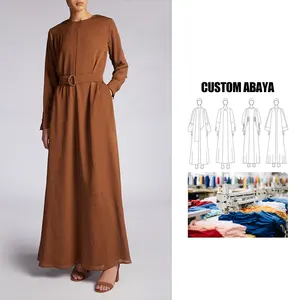 アバヤストアドバイメーカーカスタム卸売レディースマキシ控えめなドレス夏2024ファッションイスラム教徒アバヤ