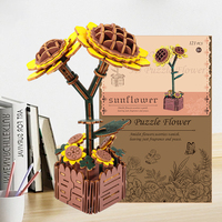 Vente directe usine : Nouveaux puzzles 3D en bois pour enfants, briques de construction éducatives, jouets DIY en forme de rose, jouets DIY floraux