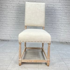 Sillas de Comedor Profesionales Personalizadas, Duraderas, de Respaldo Largo, Clásicas para Restaurante, de Lino, con Tallado en Madera Sólida - Product Image 2