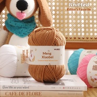 Kit de Matériel de Tricot et Crochet en Pelote de Fil de Chenille Dorée Texturée Teinte en Polyester Mat Meng Xiao Bei pour Sac et Poupée