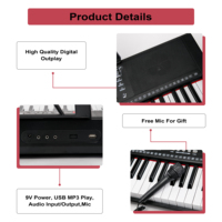 BD-661 Portable 61 Keys Electronic Keyboard Piano Musical Instruments Electric Organ With 200 Tones 60 Demo Songs for Home User