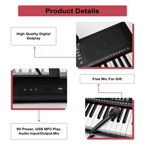 BD MUSIC BD-661 Tastiera Elettronica Portatile a 61 Tasti, <span class=keywords><strong>Strumento</strong></span> <span class=keywords><strong>Musicale</strong></span>, Pianoforte Digitale, <span class=keywords><strong>Organo</strong></span> Elettrico per Bambini - Product Image 2